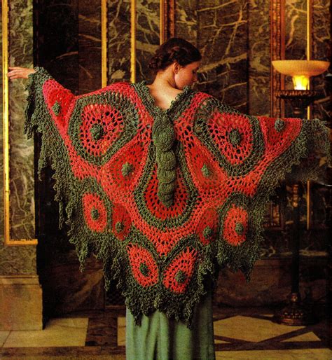 Vintage 70's Crochet Butterfly Shawl PDF Pattern by KinsieWoolShop