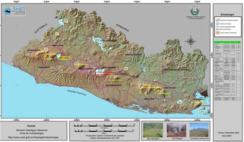 El Salvador Active Volcanos Map