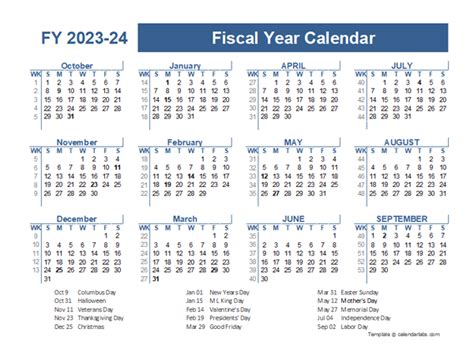 2023-2024 Fiscal Planner US - Free Printable Templates