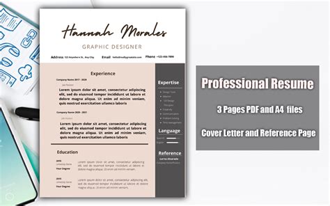 Printable Resume Template PDF Brown, Tan, and White