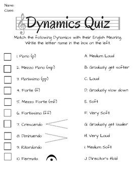 Music Dynamics Quiz by MsParisotChoir | Teachers Pay Teachers