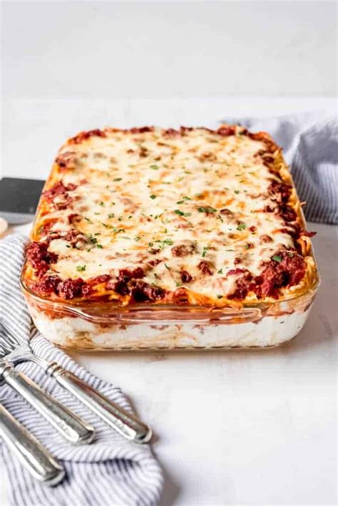 Cheesy Baked Spaghetti Casserole - House of Nash Eats