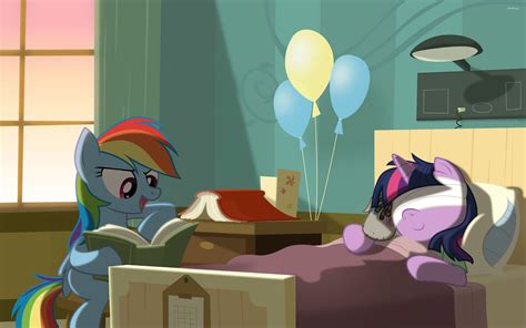 Rainbow Dash reading to Twilight Sparkle in the hospital wallpaper ...