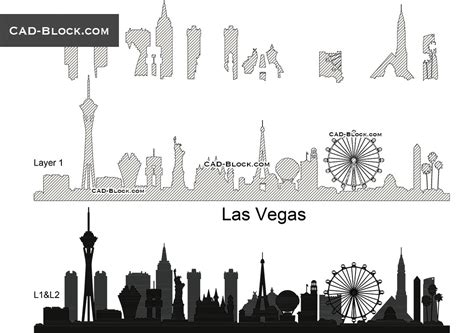 Las Vegas Silhouette Vector Drawing