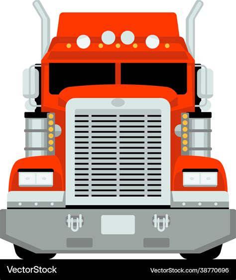 Semi truck front view Royalty Free Vector Image