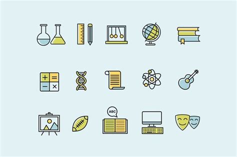 15 School Subject Icons | School subjects, Science icons, Subjects