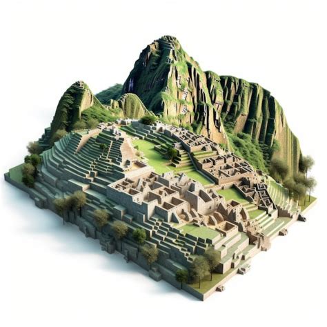 Premium AI Image | Machu Picchu A D representation of the ancient city of Machu Picchu in Peru ...