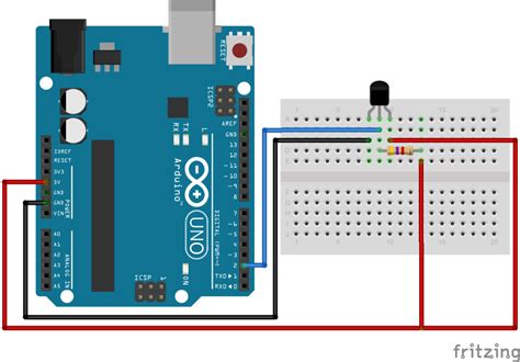 Elsie Circuit: Temperature Sensor Arduino Circuit Diagram перевод