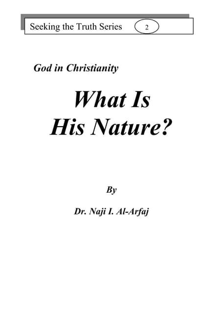 God In Christianity What Is His Nature | PDF