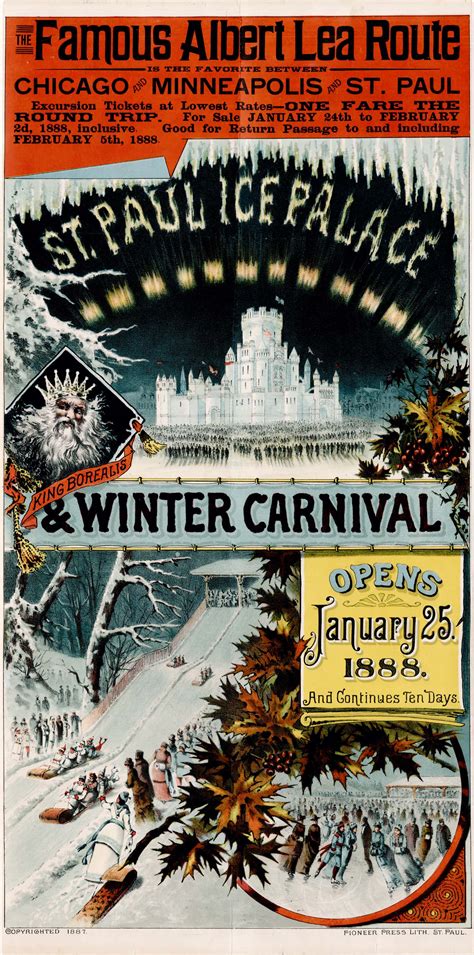 Promotional poster for the Saint Paul Winter Carnival - Rare & Antique Maps