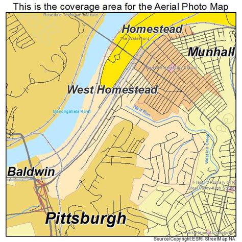 Aerial Photography Map of West Homestead, PA Pennsylvania