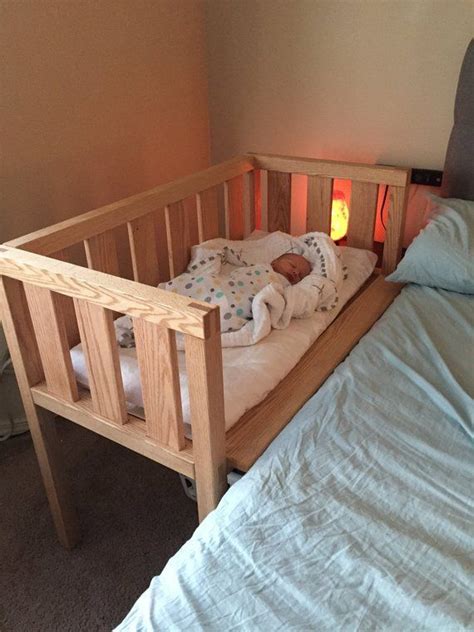 Solid Oak Sidecar Cosleeper | Baby crib diy, Diy baby furniture, Baby bed