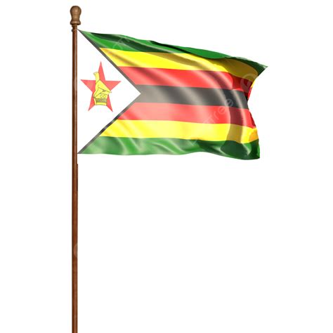 Zimbabwe Flag With Pole, Zimbabwe Flag With Pole Transparent, Zimbabwe ...