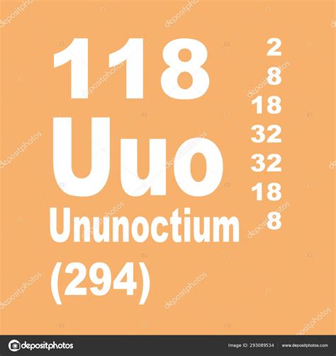 Periodic Table Elements 118 Ununoctium — Stock Photo © imwaltersy #293089534