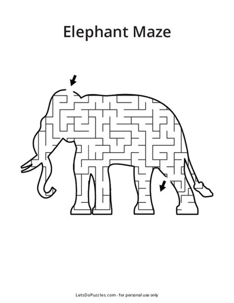 Elephant Shaped Maze Puzzle