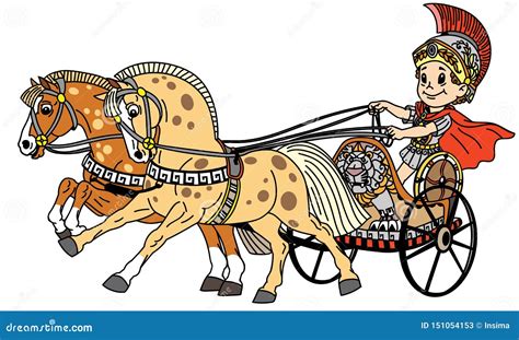 Chariot With Gladiator Vector Illustration | CartoonDealer.com #28040946