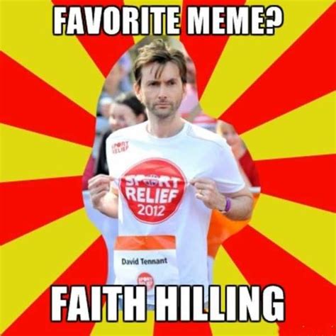 a man in white shirt holding up a sign that says favorite meme? faith ...