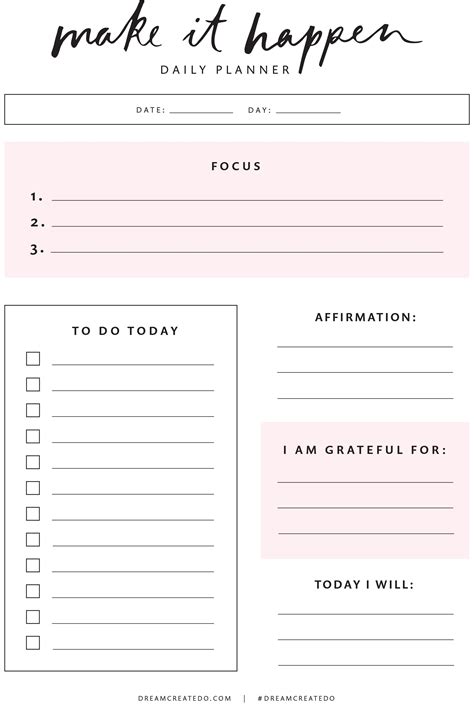 Minimalist daily planner layout for mini happy planner – Artofit