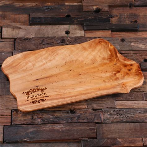 Personalized Cedar Wood Engraved & Monogrammed Cutting Board - Teals ...