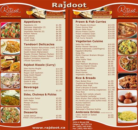 Have a look on Indian Restaurant Rajdoot Menu. | Traditional indian food, Vegetarian cuisine ...