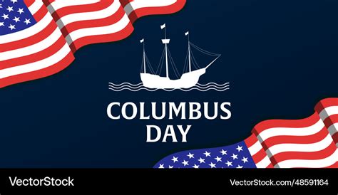 Happy columbus day horizontal banner Royalty Free Vector