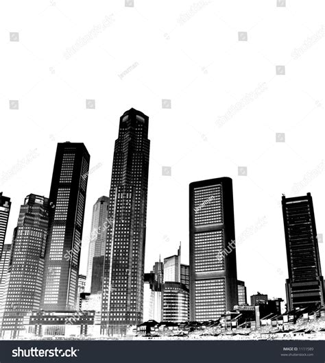 Cityscape - Black And White Stock Photo 1111589 : Shutterstock