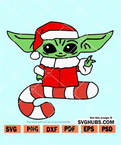 Baby Yoda Christmas SVG, Christmas Baby Yoda SVG, Baby Yoda with Santa ...