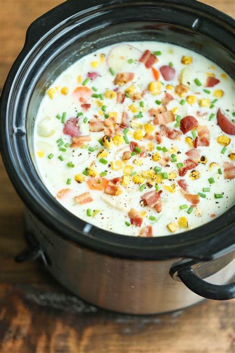 Slow Cooker Chicken and Corn Chowder @FoodBlogs | Slow cooker soup, Recipes, Crock pot slow cooker