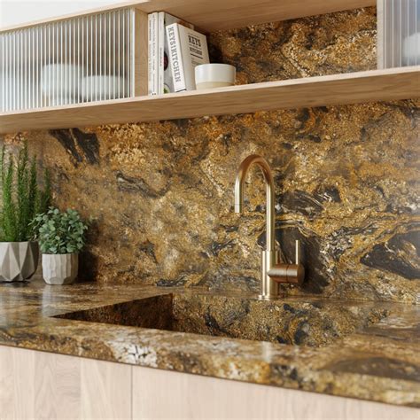 Magma Gold Granite Texture, Brown - Poliigon