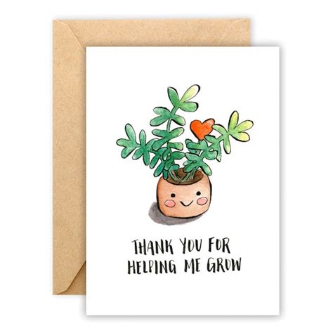 Thank You Plant Card Plant Card Thank You Card Plant | Etsy