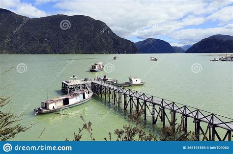 Caleta Tortel, Wooden Walkways, Carretera Austral, Chile Stock Image - Image of mountains, wood ...