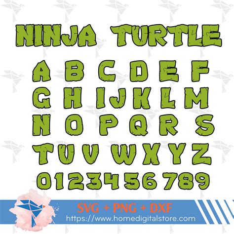 Ninja Turtle Font SVG, PNG, DXF