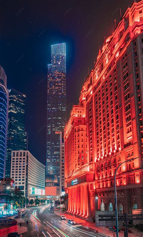 Night View Of Guangzhou East Tower At Night Background, Guangdong, Guangzhou, Landmark ...