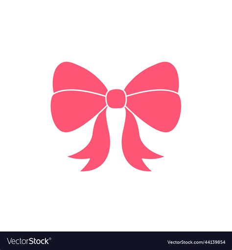 Pink bow design in various shapes isolated Vector Image