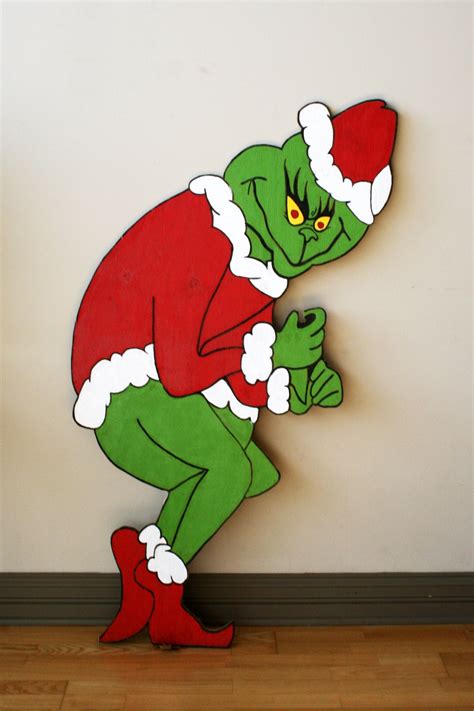 Grinch Yard Art Outdoor Christmas Decorations by WileyConcepts