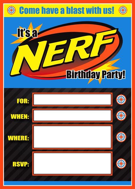 Nerf gun party invitation templates – Artofit