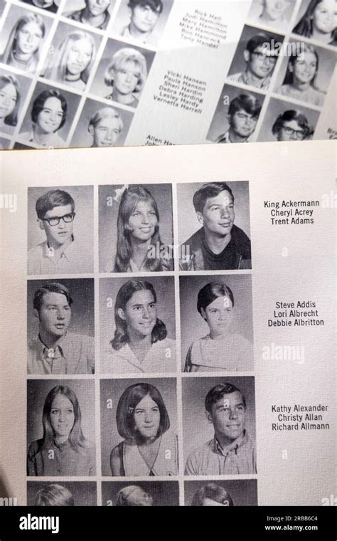 Vintage 1970 high school yearbook, USA Stock Photo - Alamy