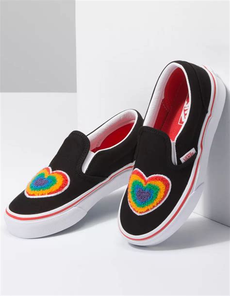 VANS Classic Slip-On Rainbow Girls Shoes - BLACK/RAINBOW | Tillys