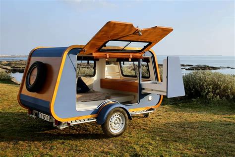 This retro nautical-inspired teardrop caravan adds a dash of luxury to your camping experience ...