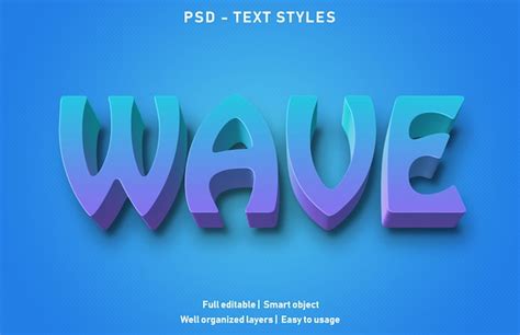 Premium PSD | Template of wave text effect