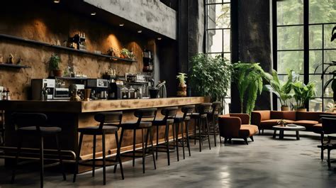 Rustic Coffee Shop Interior Design for Coffee Lovers, Generative Ai ...