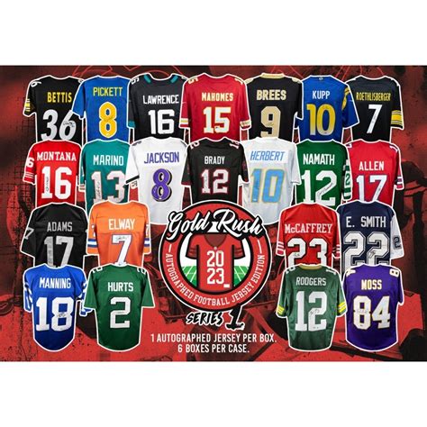 2023 Gold Rush Autographed Football Jersey Edition 6-Box Case Random 2 ...