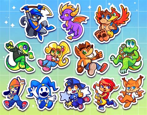 Video Game Mascot Stickers - Etsy