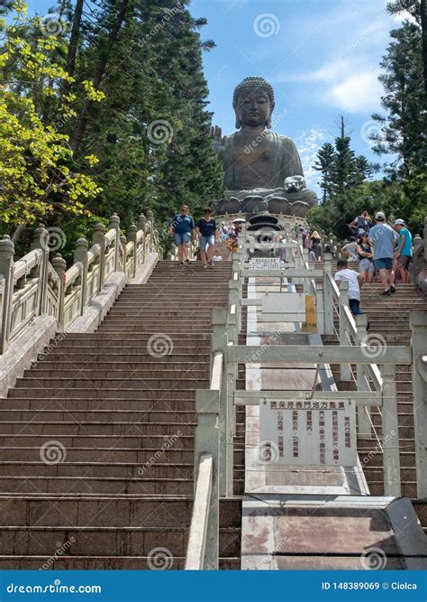 The Stairs To Tian Tan Buddha Statue, Hong Kong Editorial Stock Image - Image of statue, ping ...