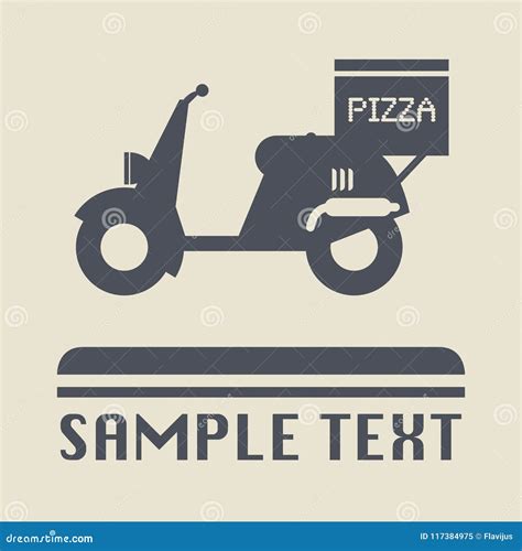 Scooter with pizza box stock vector. Illustration of business - 117384975