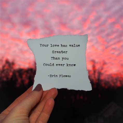 "Your Love Has Value" Inspirational Quote Mini Artwork | Nature Gift ...