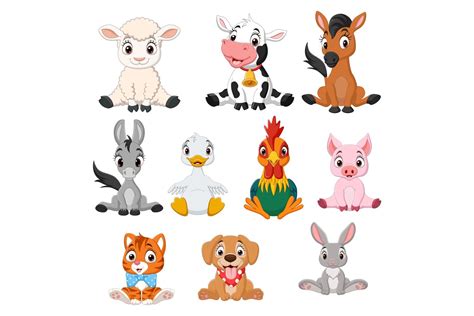 Cartoon Baby Farm Animals Bundle By tigatelu | TheHungryJPEG