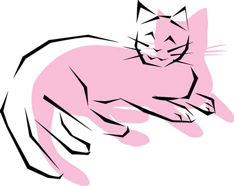 Free Clipart of a pink cat