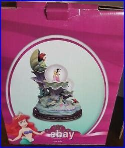 Disney Little Mermaid Ariel Snowglobe 3 Globe Daughters of Triton Light Up RARE | Snow Globe Disney