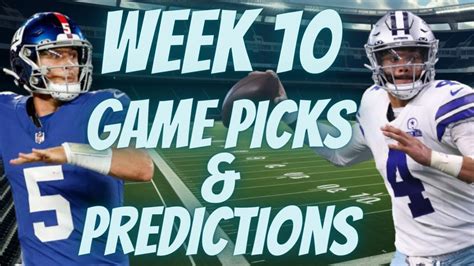 NFL Week 10 Predictions and Picks: ESPN Pick'em Week 10 #Week10Picks #footballpicks - YouTube